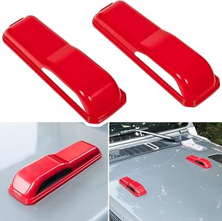 Engine Hood Hinge Cover Exterior Accessories Decoration for Jeep Wrangler JL JLU Sports Sahara Freedom Rubicon Unlimited Gladiator JT 2 Door 4 Door (Red, 2 Pieces)