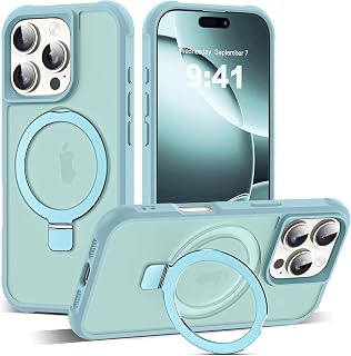 SKYLMW Compatible with iPhone 16 Pro Case with Stand,Blue