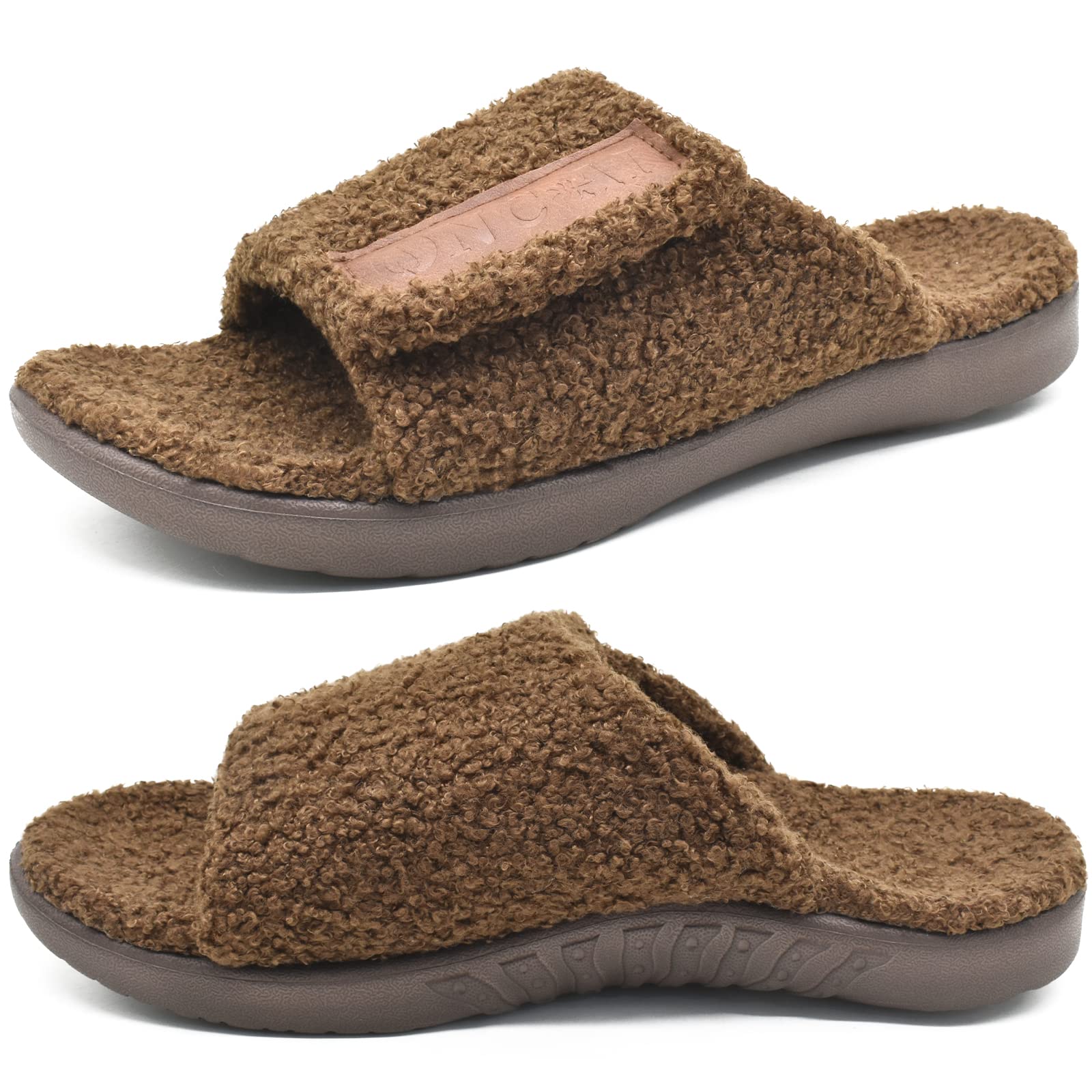 ONCAI Sandal Man Open Toe Beach Shoes Adjustable Strap Slide Arch Support Slippe