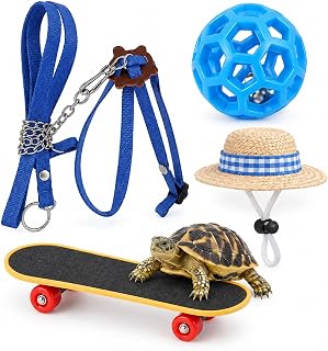 JBLJDWD 4PCS Tortoise Accessories Set with Feeding Ball, Multi Functional Reptile Decor Set,tortoise accessories