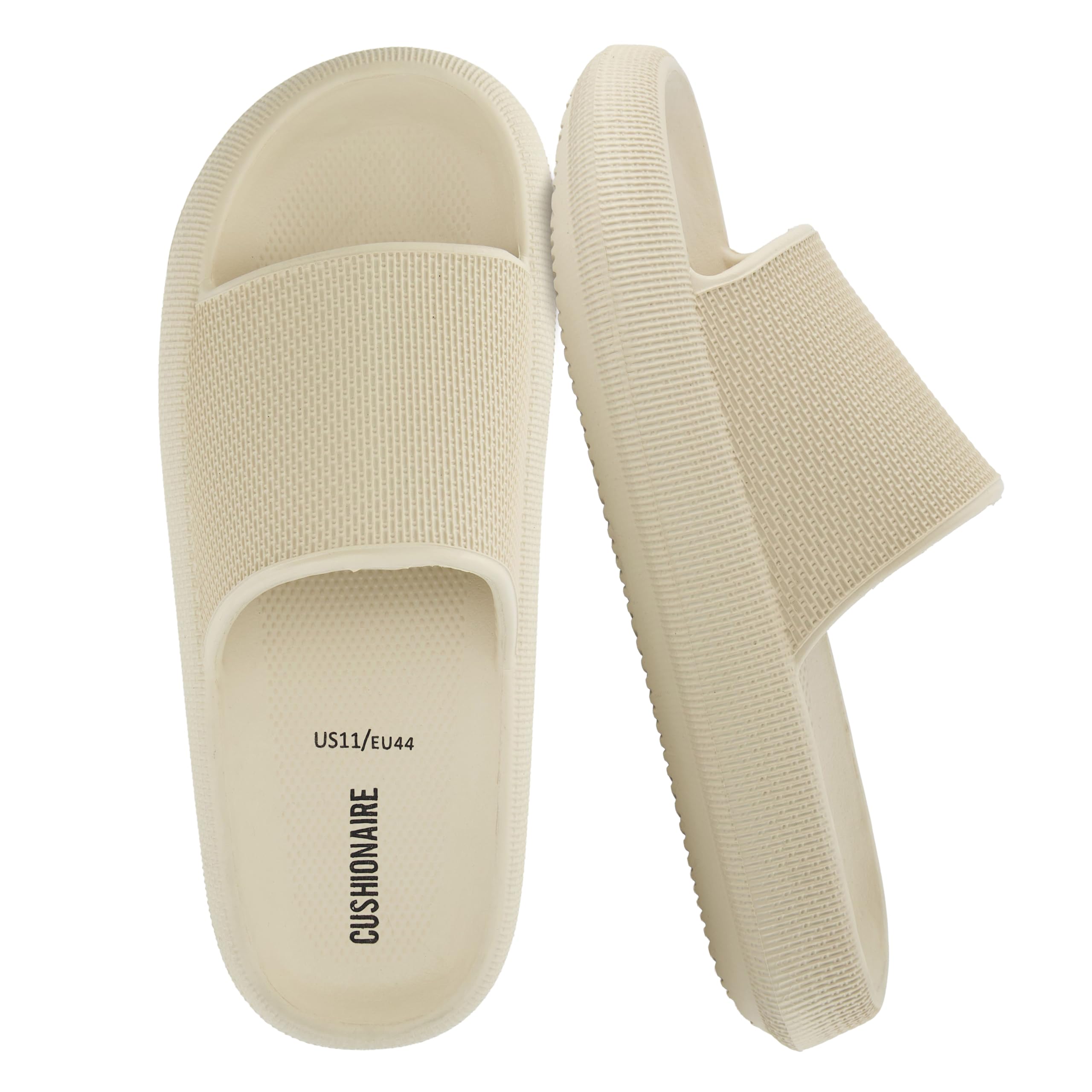 CUSHIONAIRE Men's Feather cloud recovery pool slide with +Comfort