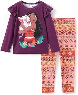 Disney Princess Baby Girl Dress Long Sleeve Shirt and Leggings 2 Pieces Girls Clothing Girl Set Autumn Pullover Dailywear