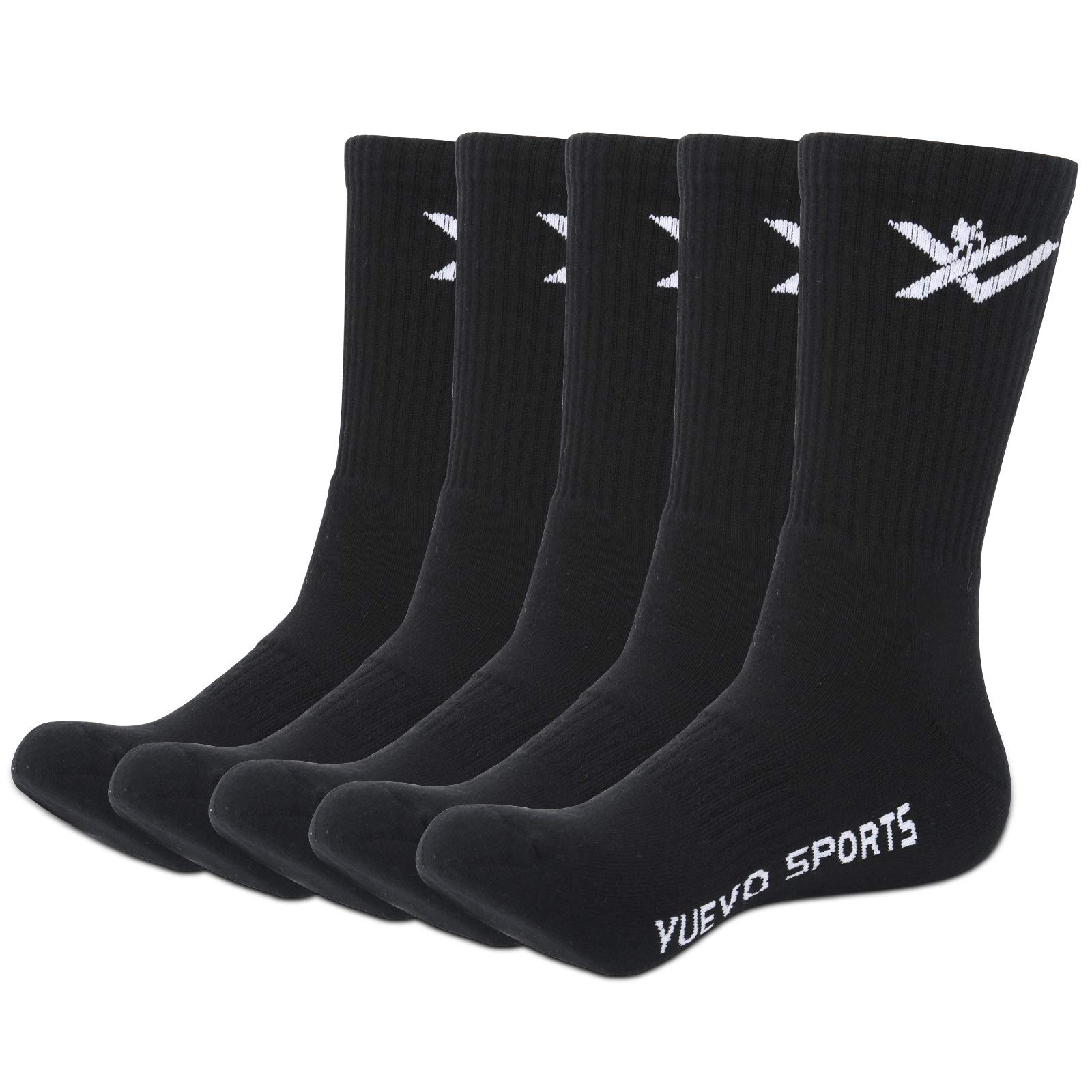 Men's Sports Socks Moisture Wicking Mens Socks Black White Cotton Cushioned Athl