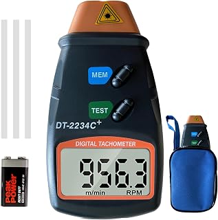 Digital Laser Photo Tachometer Gauce for car,Wheels,Engines,Non Contact Tach RPM Meter,2.5RPM-99,999RPM Motor Speed Meter Gauge Tool Includes Reflective Tapes