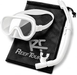 【Amazon.co.jp Exclusive】 Reef Tourer Mesh Bag Included Snorkeling Set 【For Adults and Children (Ages 10 and Up/Children (Ages 4-9)】 Panoramic Wide-View Snorkeling Mask + Wave Guard Snorkel RC0105