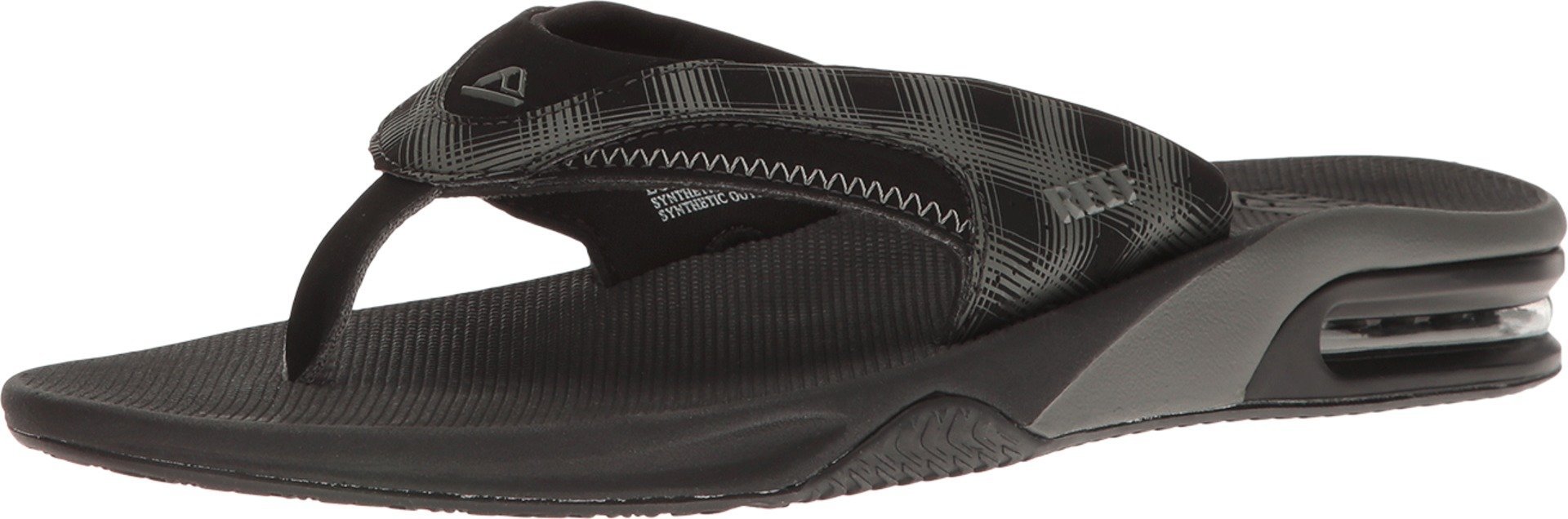 Reef Fanning Prints Black Plaid 4, Men's Flip Flops, Black Black Plaid 4 Bp4, 39
