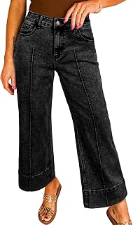 Astylish Women 2026 Wide Leg Jeans High Waisted Cropped Ankle Denim Pants
