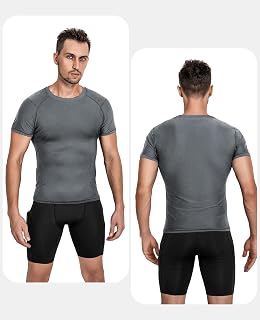 Niksa Men's Compression Shirt, Running Shirt, Short Sleeve with Underarm Mesh, Short Sleeve, Functional Shirt, Breathable Sports Shirt, Men for Running, Workout, Fitness