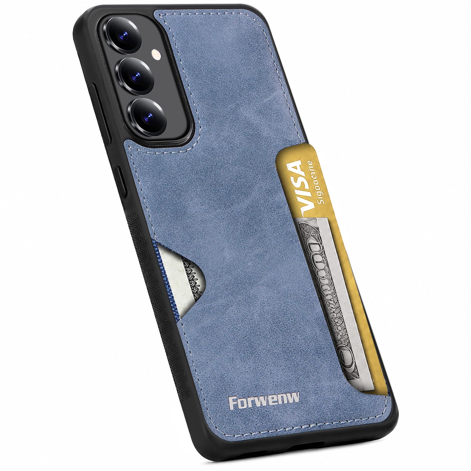 for Samsung Galaxy S25 Plus Case with Card Slot Wallet Phone Case, Blue