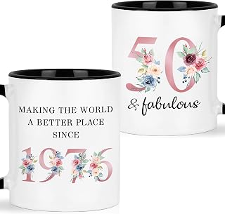 50 Year Old Gifts For Women, 50th And Fabulous, 50th Birthday Mug, Fifty Birthday Gifts For Women1976, 50th Birthday Present For Woman, Turning 50 Gifts Woman, 50 Yr Old Birthday Gifts Women
