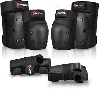 Adult&Kids Knee Pads Elbow Pads Wrist Guards 6 in 1 Protective Gear Set | For Inline Skating, Roller Skate, Skateboarding, Scooter, BMX cycling Sports, shock absorb protective gear.