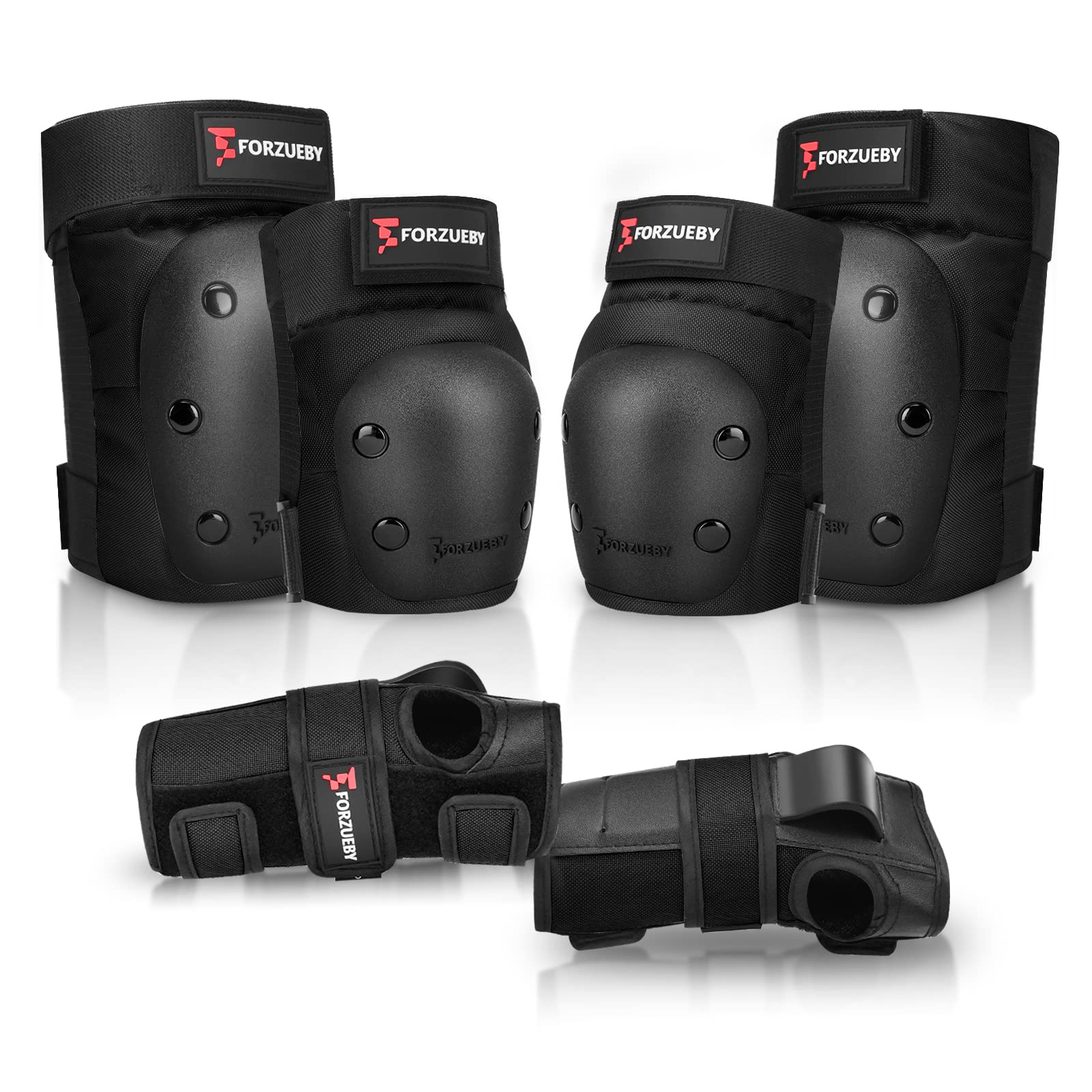Adult&Kids Knee Pads Elbow Pads Wrist Guards 6 in 1 Protective Gear Set | For In