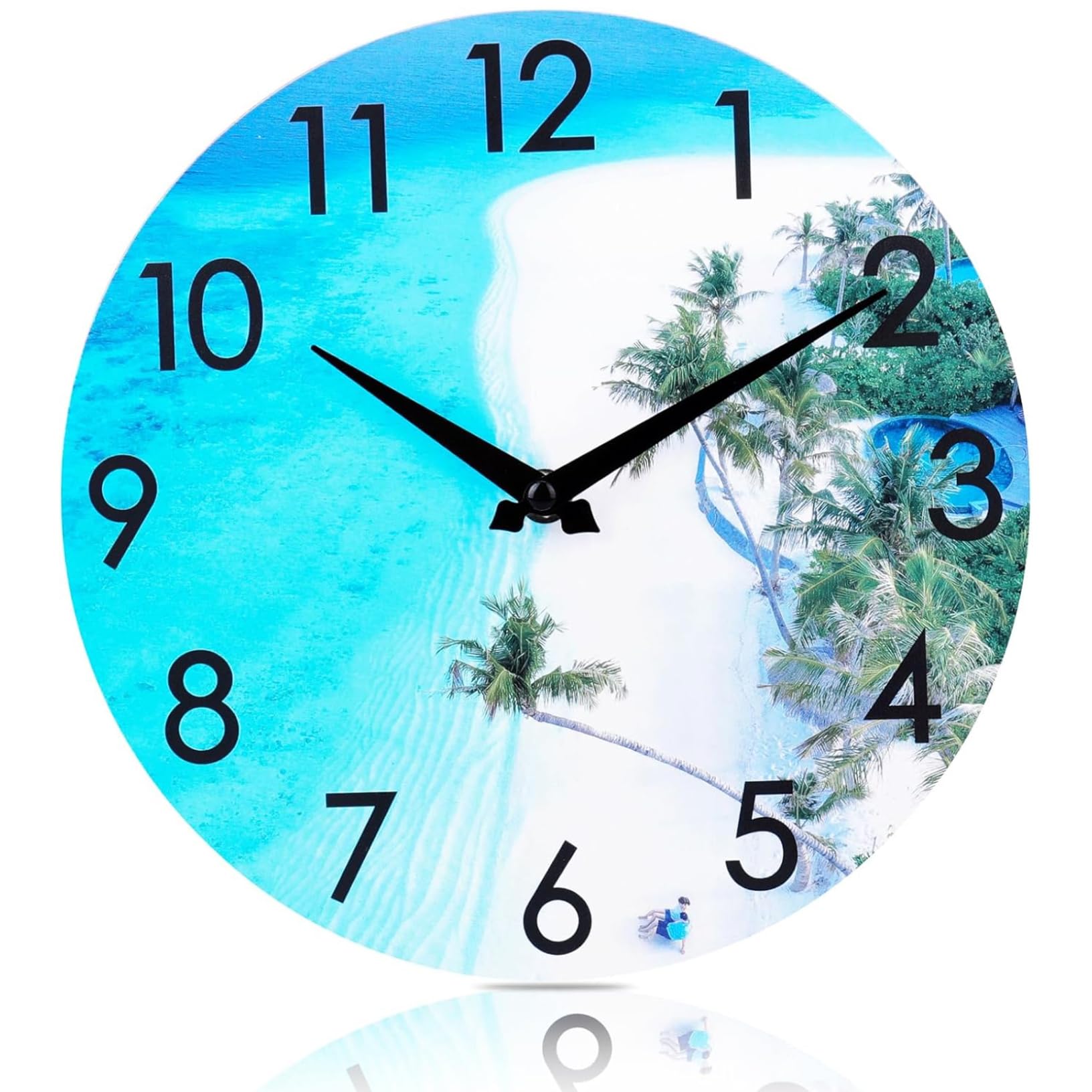 Outdoor Clock 12'' Acrylic Waterproof Outdoor Wall Clock Beach Coastal Theme Out