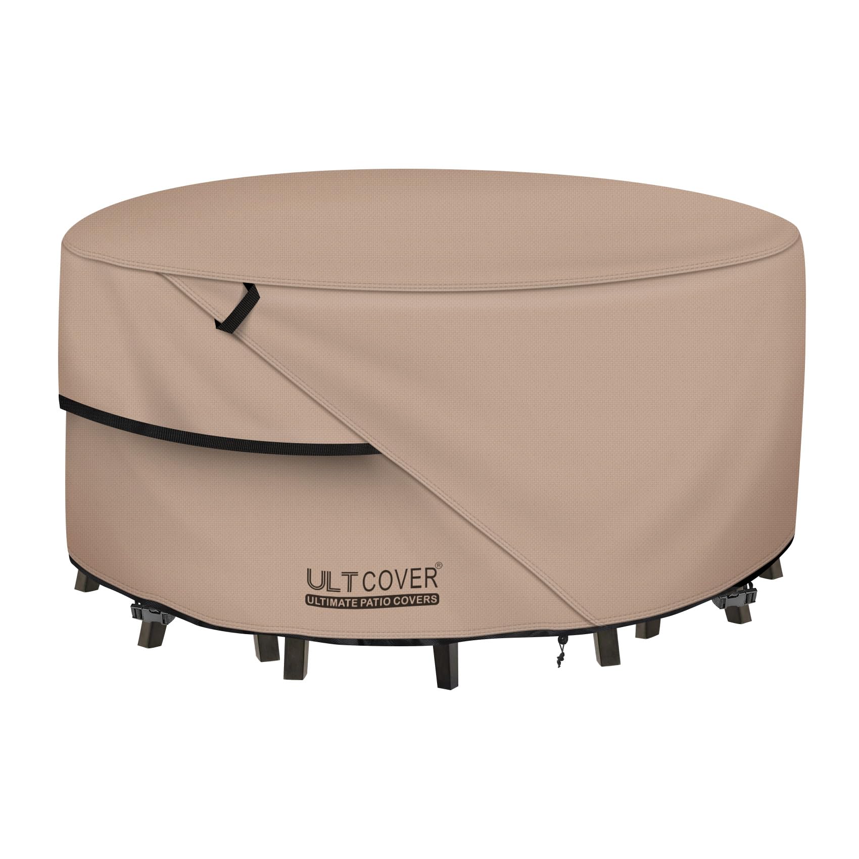 ULTCOVER Waterproof Round Patio Table Cover 76 inch | Heavy Duty 600D Polyester,