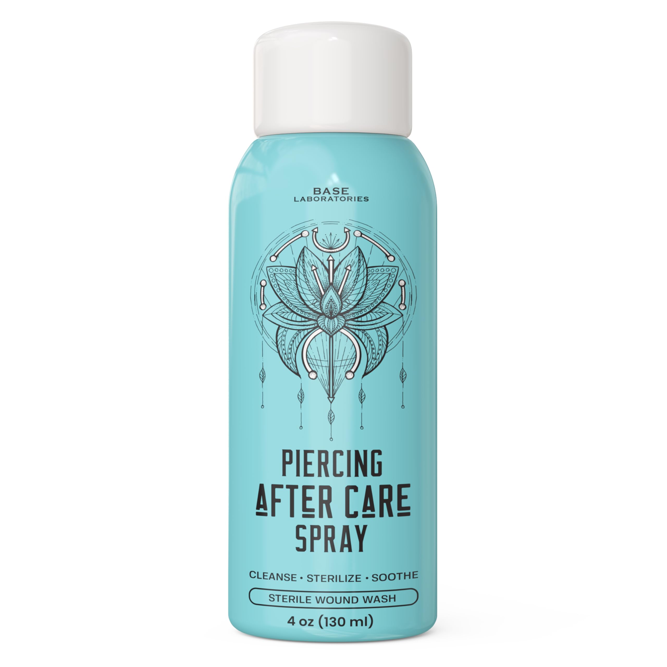 BASE LABORATORIES Piercing Aftercare Spray 4 oz, Saline Spray for Piercings | Ea