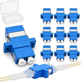 10-Pack LC to LC Coupler, Fiber Optic Connector for Singlemode Duplex Cable | Fiber Optic Adapter for Extending OS2 LC2 Cables, Fiber Optic Coupler for Optical Fiber Communication, FTTX