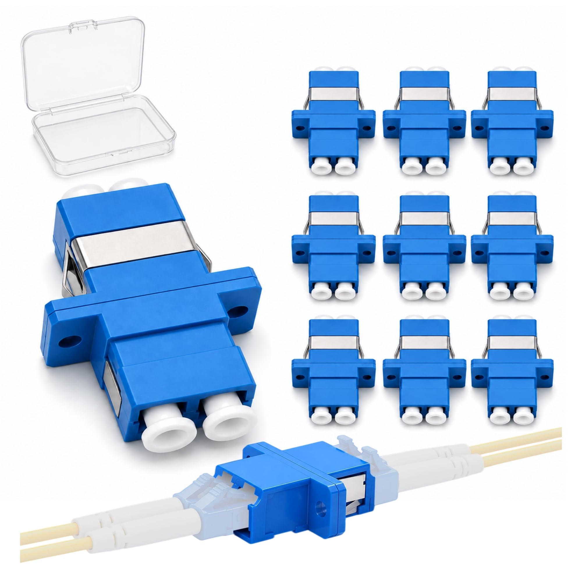10-Pack LC to LC Coupler, Fiber Optic Connector for Singlemode Duplex Cable | Fi