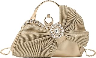Clutch Purses for Women Rhinestone Evening Handbag Bridal Wedding Prom Purse Formal Party Bow Tie Clutch for Women
