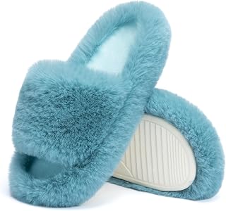 Chantomoo Ladies Memory Foam Slippers Bedroom Plush Comfortable Faux Fur Lined Non-Slip Sole Slippers Fashion Gift