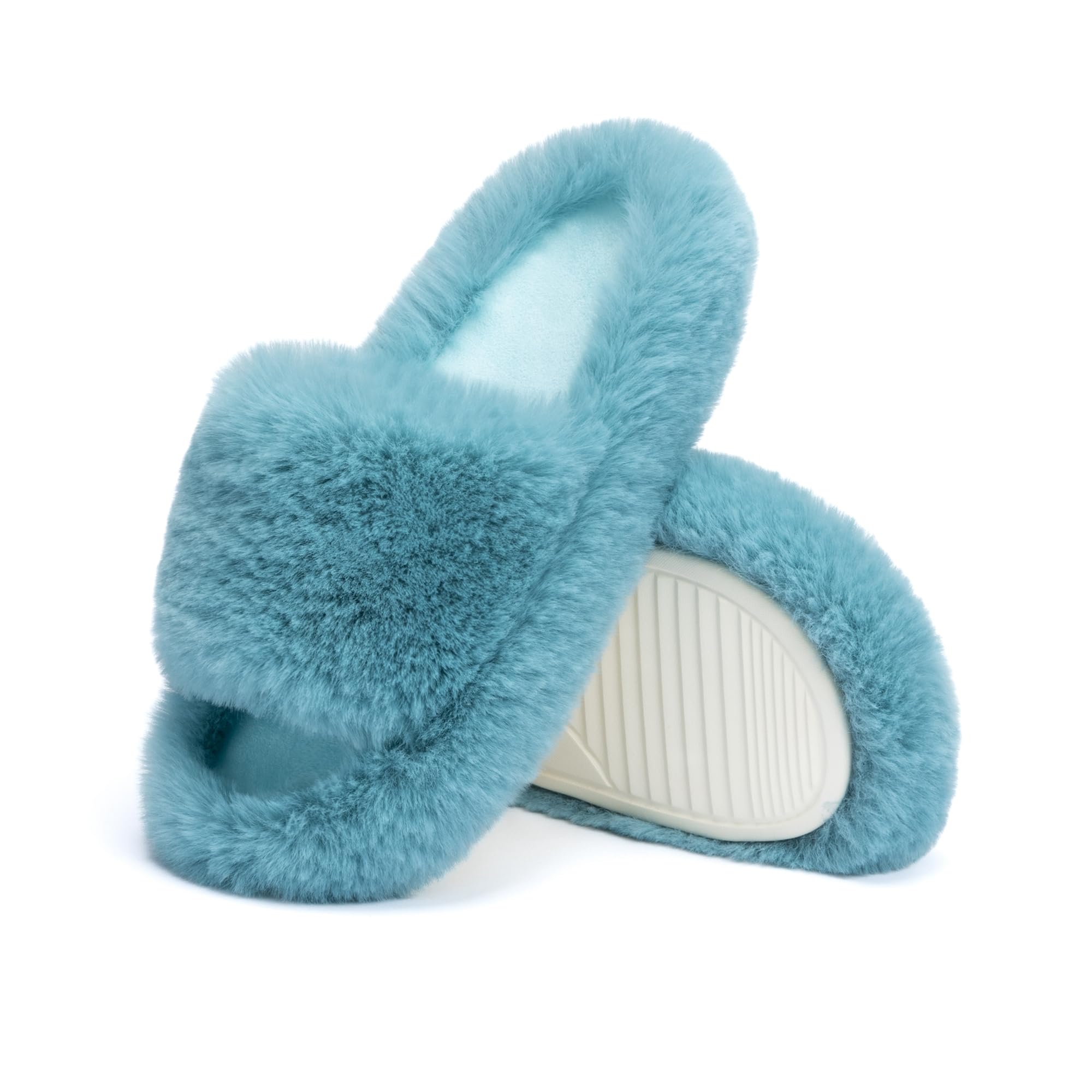 Chantomoo Ladies Memory Foam Slippers Bedroom Plush Comfortable Faux Fur Lined N