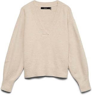 VERO MODA LS V-Neck Vmboom Noos Women's V-Neck Pullover