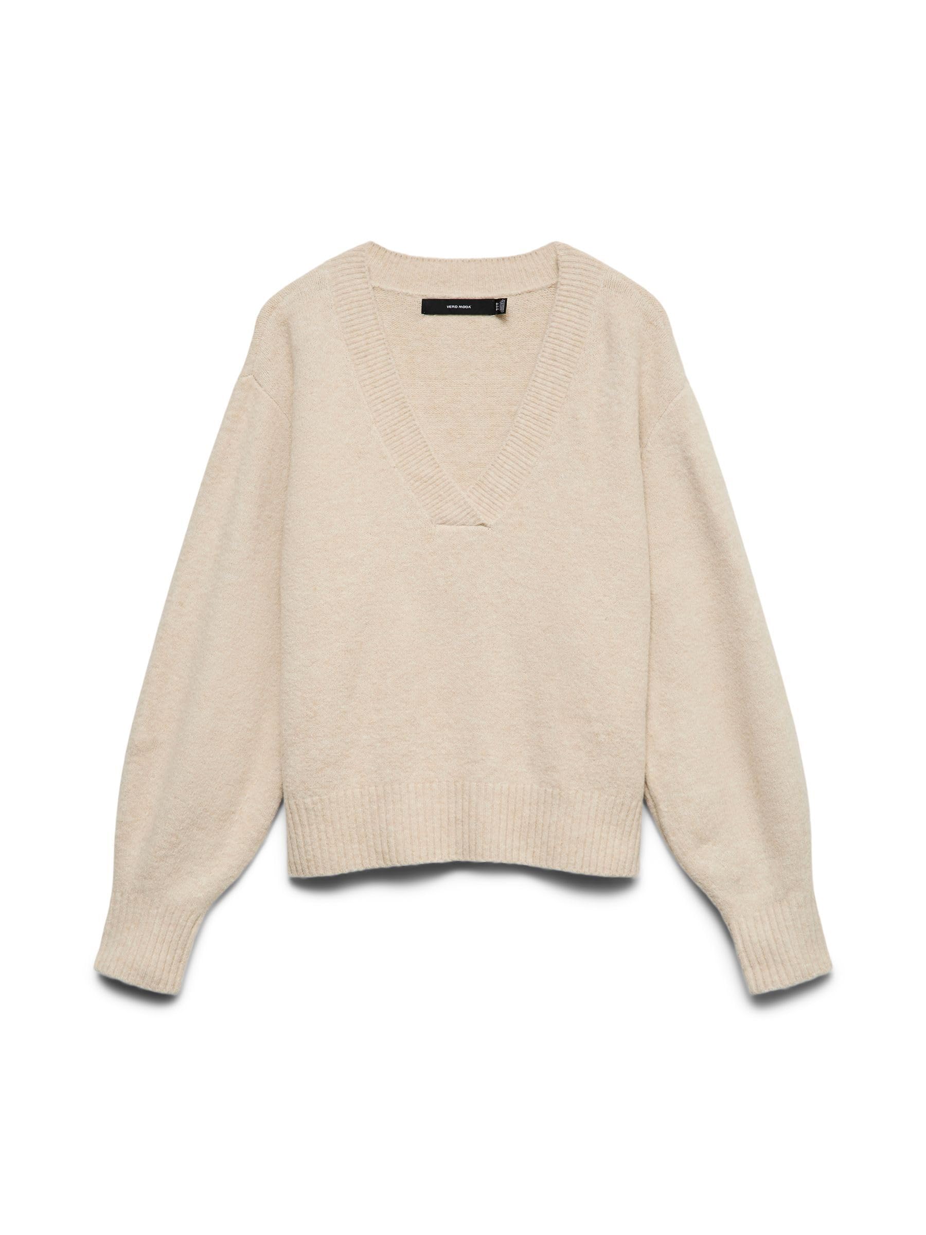 VERO MODA LS V-Neck Vmboom Noos Women's V-Neck Pullover