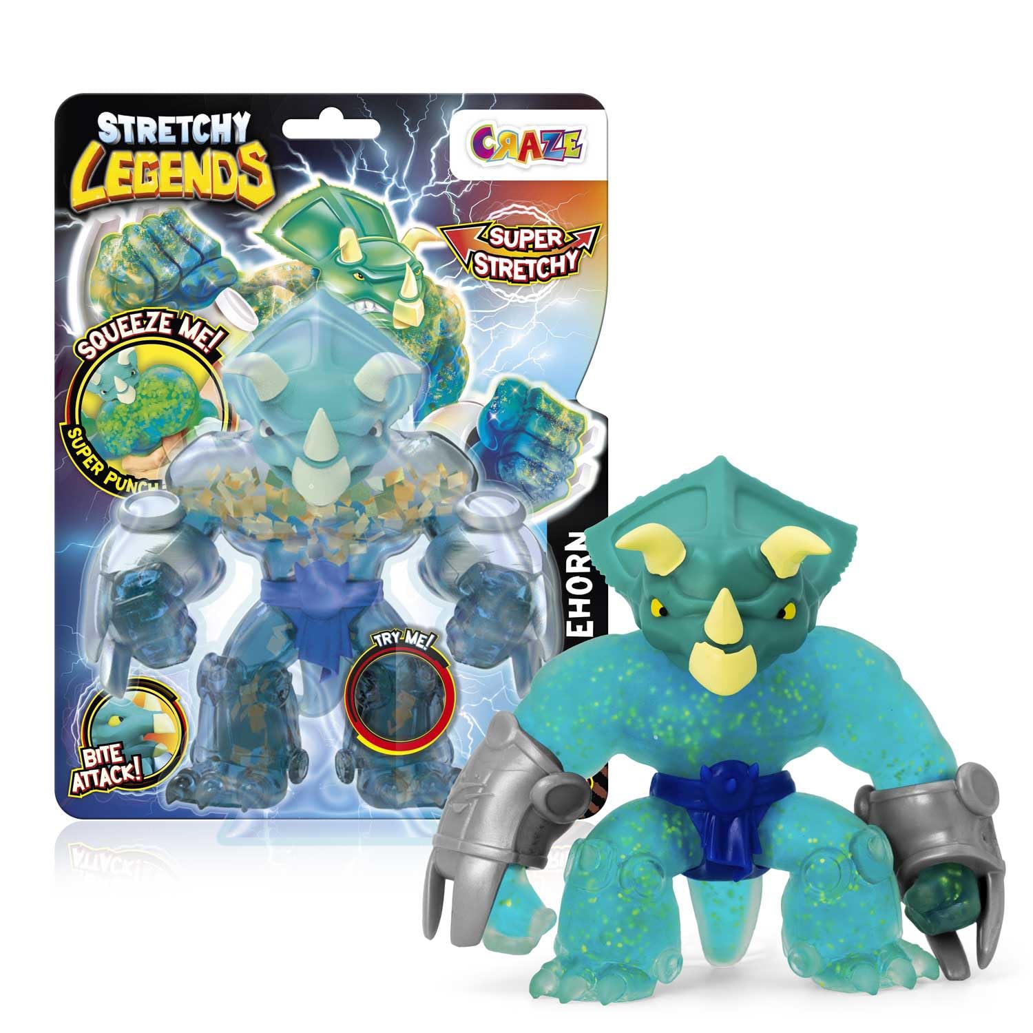 STRETCHY LEGENDS Battlehorn Elastic Action Figure for Kids Age 3+ – Deformable S