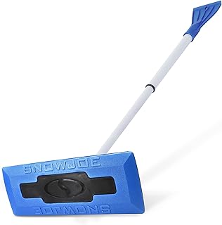 Snow Joe 18" Telescoping Snow Broom &amp; Ice Scraper for Car Windows, No-Scratch Foam Brush - Long and Extendable Ice Removal Tool for Window and Windshield - Automotive Cleaning Accessories, SJBLZD