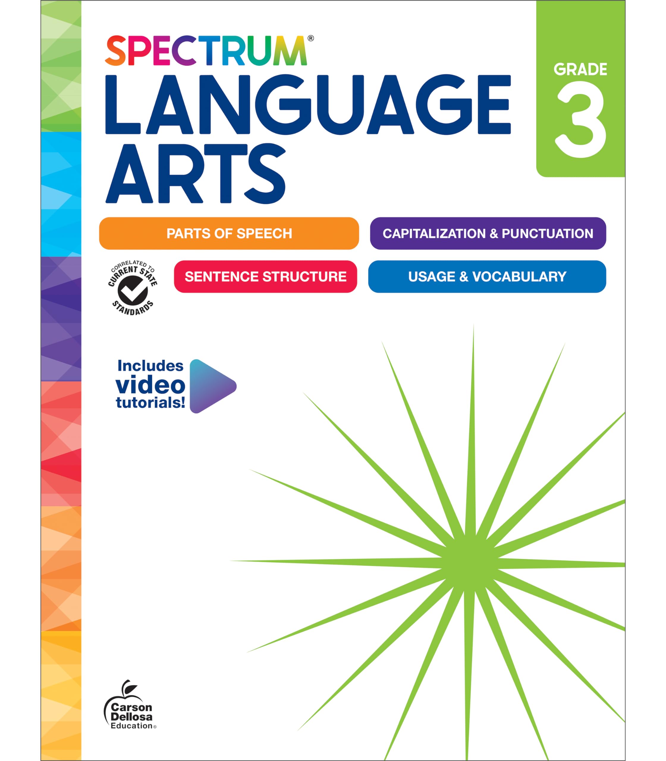 Spectrum Language Arts 3rd Grade Workbooks, ELA Activity Book for Kids Ages 8-9,