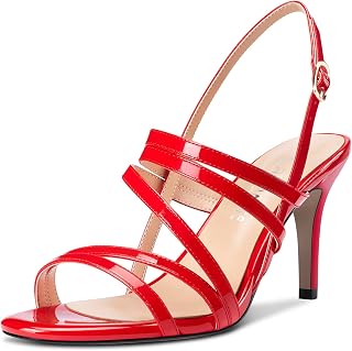 Castamere Women's Mid Heel Open Toe Slingback Sandals Ankle Strap Sexy Wedding Party 8.5 cm Heels