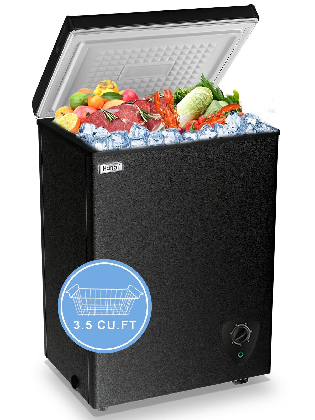 Chest Freezer 3.5 Cu.Ft Mini Deep Freezer for Room Dorm Office Garage | Free-sta