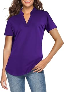 CEASIKERY Women's V-Neck Tunic Blouse Casual Shirt