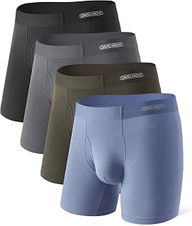 DAVID ARCHY Men's Modal Boxer Briefs, WaistFree Comfort Waistband, 4 Pack