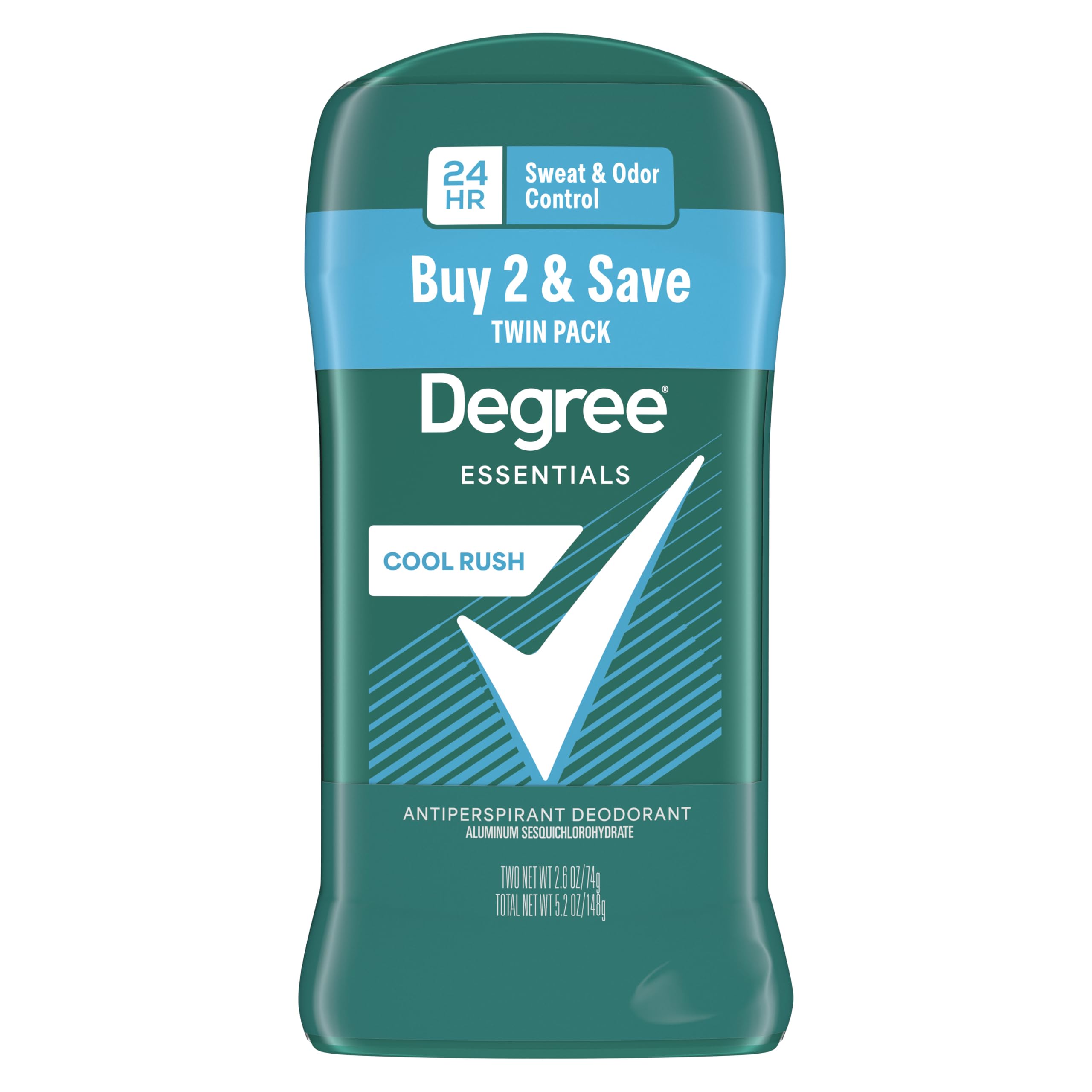 Degree Men Antiperspirant Deodorant, Cool Rush, Twin Pack, 2.7 oz | For everyday