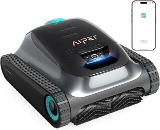 AIPER Wireless Pool Robot, Particle Robot Pool Bottom and Paris, WavePath Navigation 2.0, Periodic Cleaning, 150 Minutes of Operation, for Inground Pools up to 150㎡ (Grey)