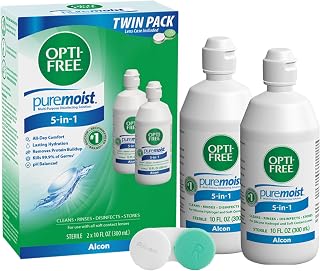 Opti-Free Puremoist Multi-Purpose Disinfecting Solution with Lens Case, 2 pack of 10 fl oz each