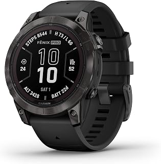 Garmin fēnix 7 Pro Sapphire Solar, Multisport GPS Smartwatch, Built-in Flashlight, Solar Charging Capability, Black, 47 mm (Renewed)
