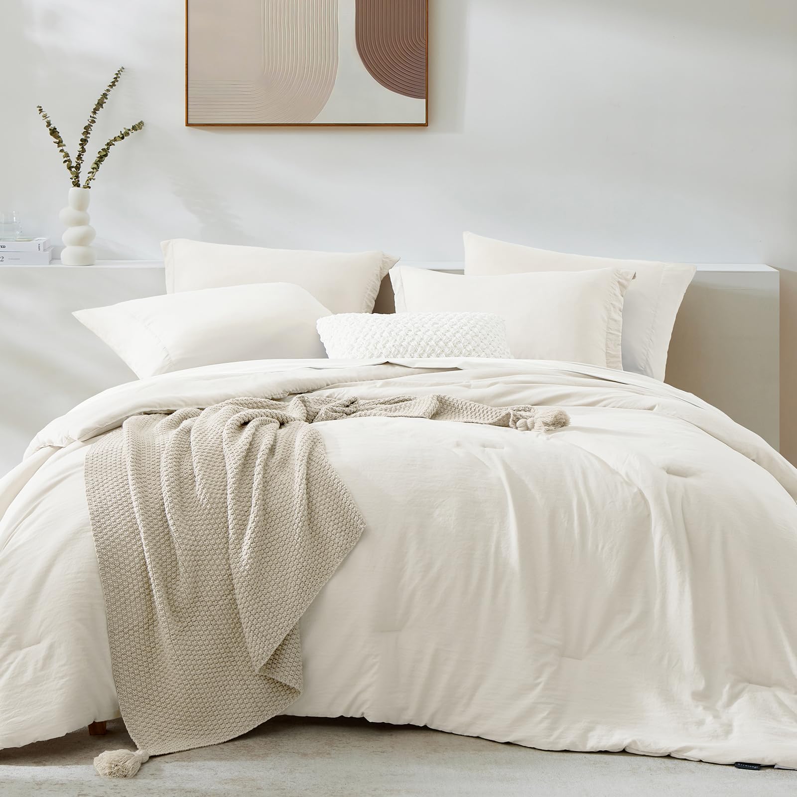 Full Size Comforter Sets-7 Pieces Ultra Soft Bed in a Bag Full Bedding Sets