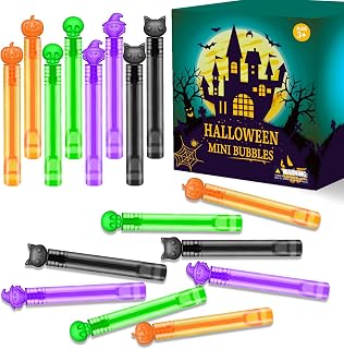 Halloween Treats Non Candy for Toddlers 24-300 PCS, Mini Bubble Wands Prizes Toys Gifts Bags for Kids, Small Halloween Birthday Classroom Party Basket Goody Bag Stuffer Trinkets Stuff for Boys Girls