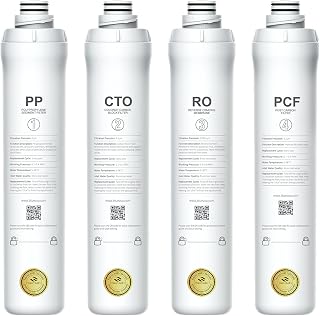 Bluevua Official RO100ROPOT 4-Pack Replacement Filter Set | Pack of 1 PP Filter and 1 CTO Filter and 1 RO Filter and 1 PCF Filter