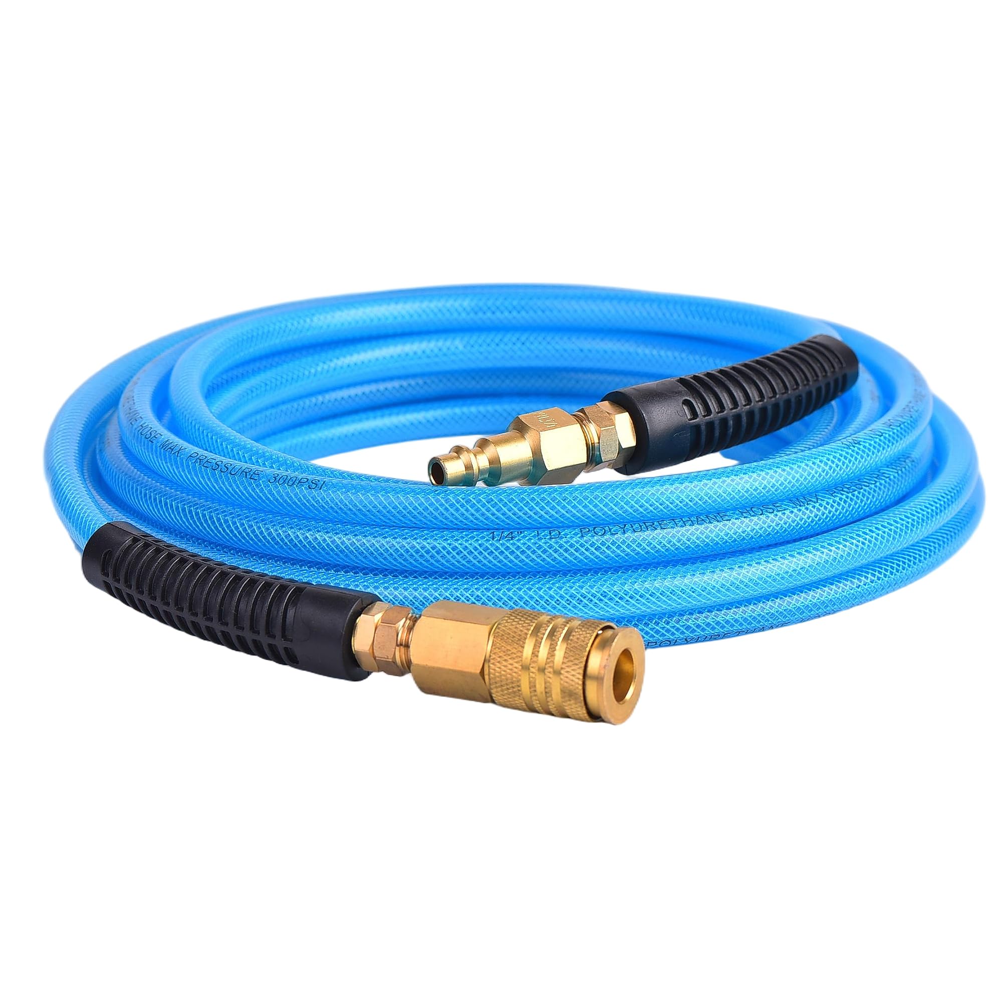 RainBello 25FT 1/4 Inch Air Hose Reinforced Polyurethane Air Compressor Hose - F