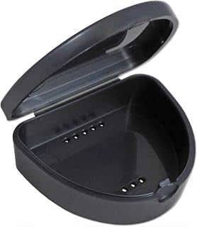 Slim Orthodontic Dental Case - for Retainers, Dentures & More (Grey)