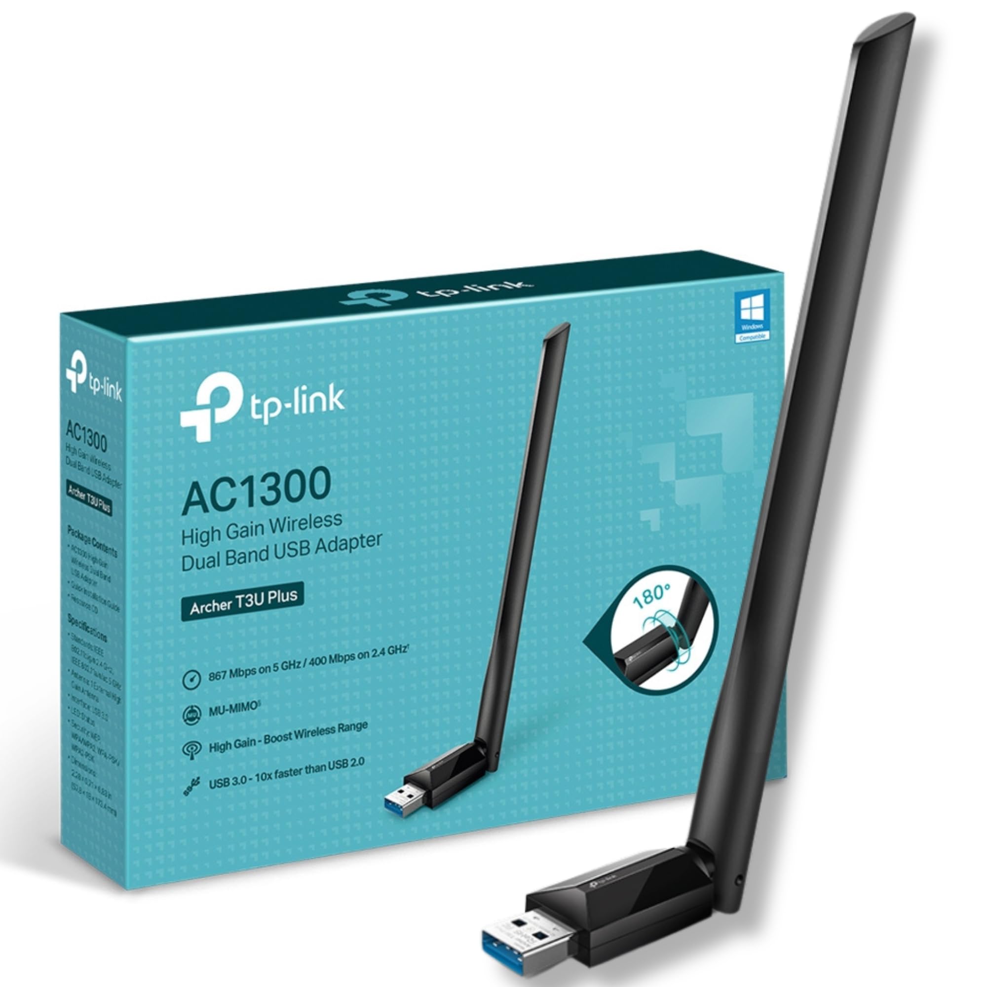 TP-Link Archer T3U Plus AC1300 WiFi Dongle, USB WiFi Adapter for PC | Dual-Band,