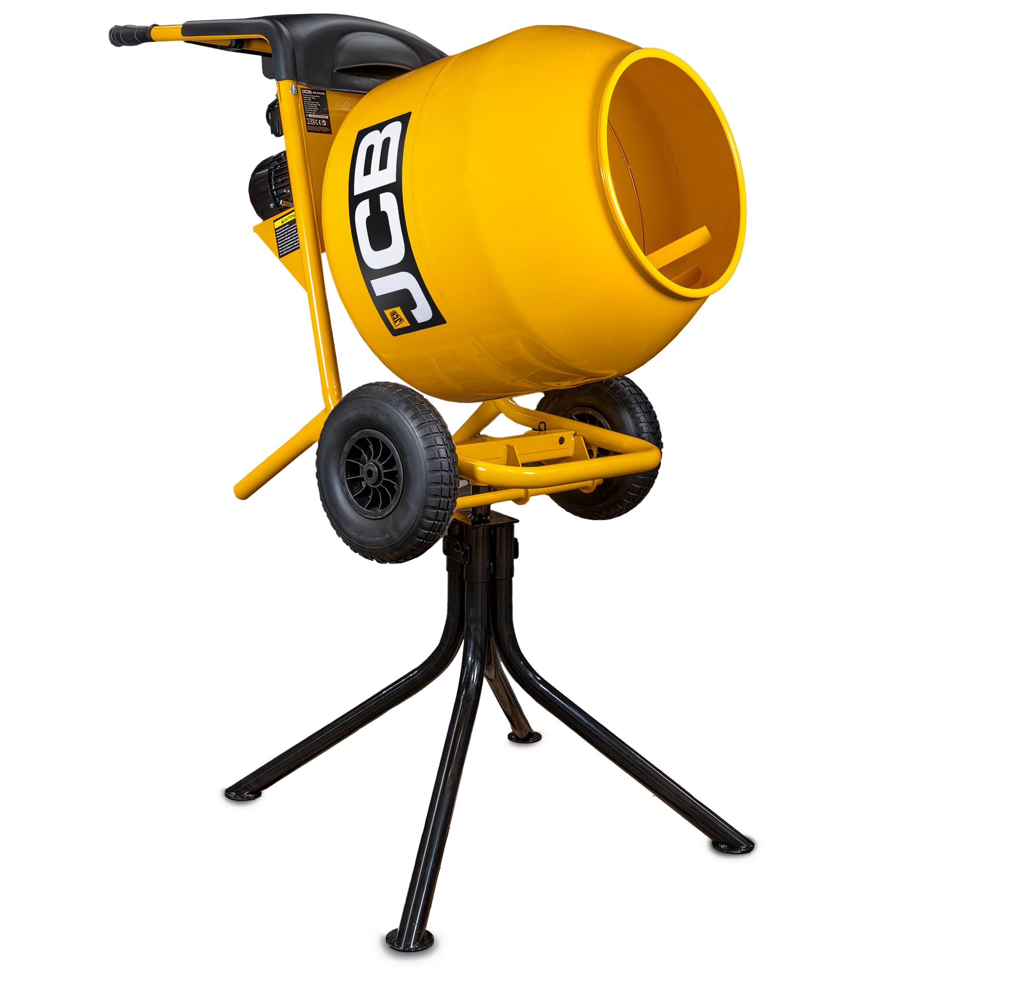 JCB Electric Cement Mixer 550W 110V 134L Drum Seam Welded Tip Up Concrete Mortar