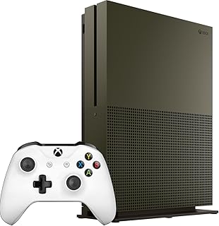Xbox One S 1TB Military Green Special Edition Console and White Controller (Renewed)