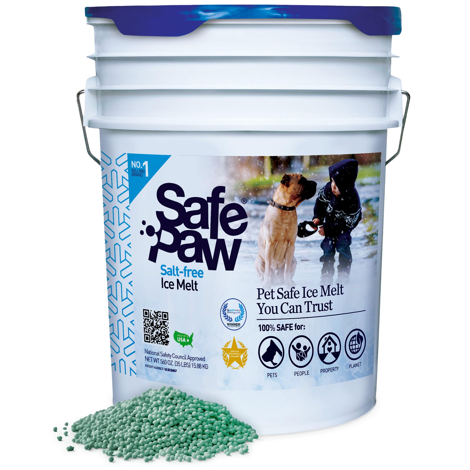 Safe Paw Pet Safe Ice Melt, Salt-Free Melting Deicer for Concrete, 35 lb | Tract