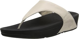 Fitflop Lulu Leather Toepost, Platform Sandals Women, Black, 36 EU