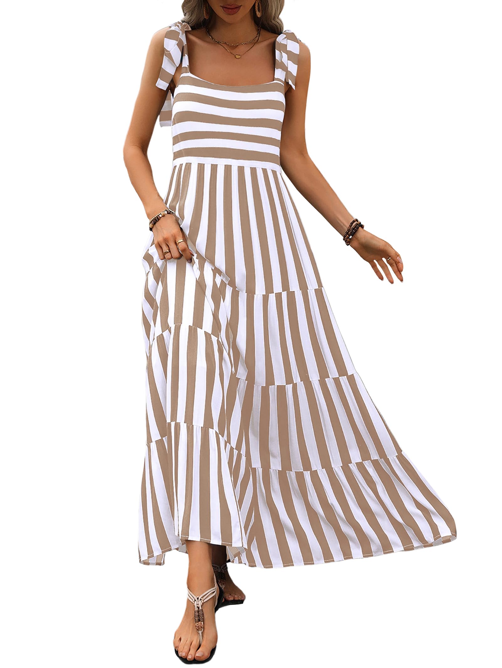 PRETTYGARDEN Women Dresses 2026 Summer Floral Sleeveless Maxi Dress