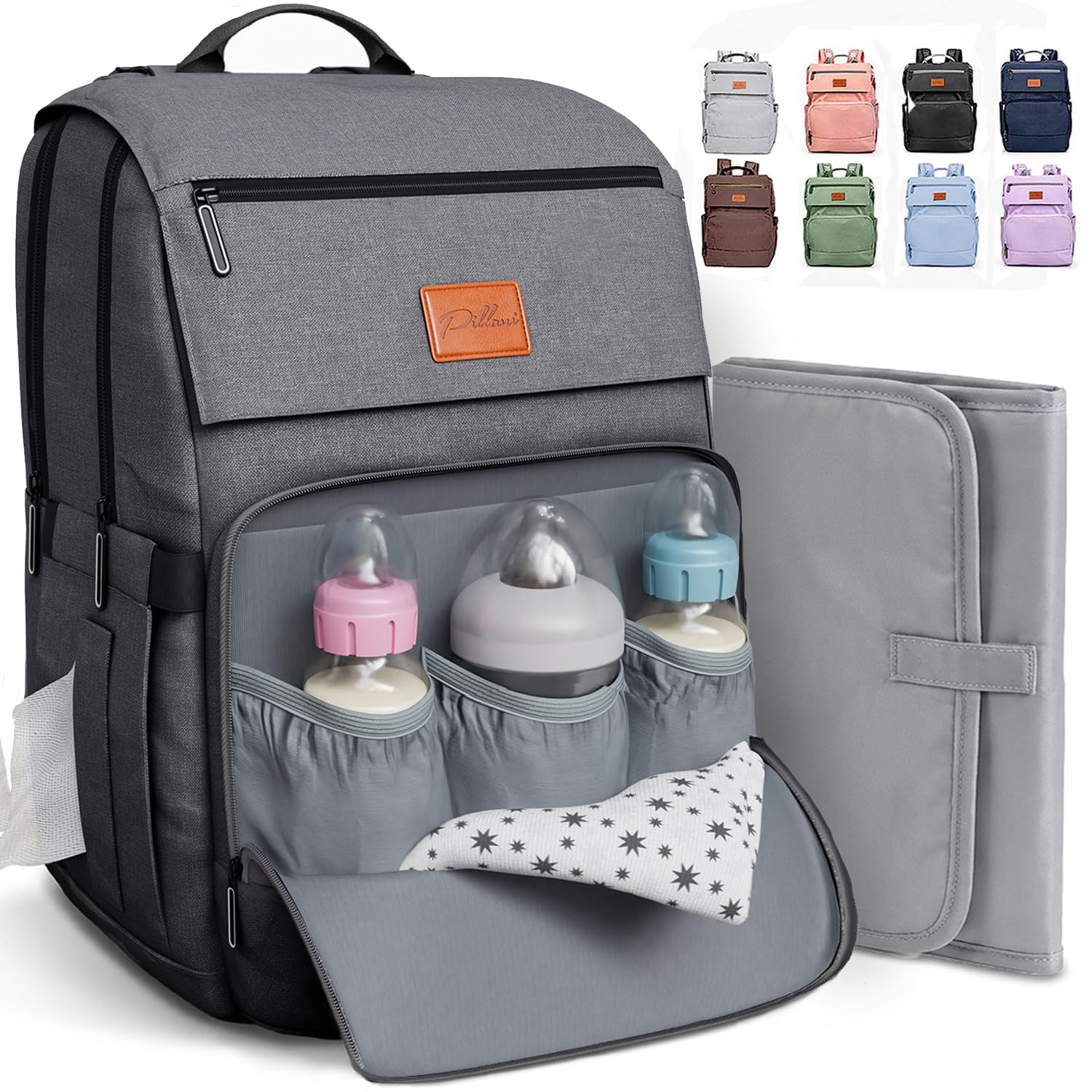 Pillani Baby Diaper Bag Backpack - Baby Bag for Girls &amp; Boys, Large Waterpro