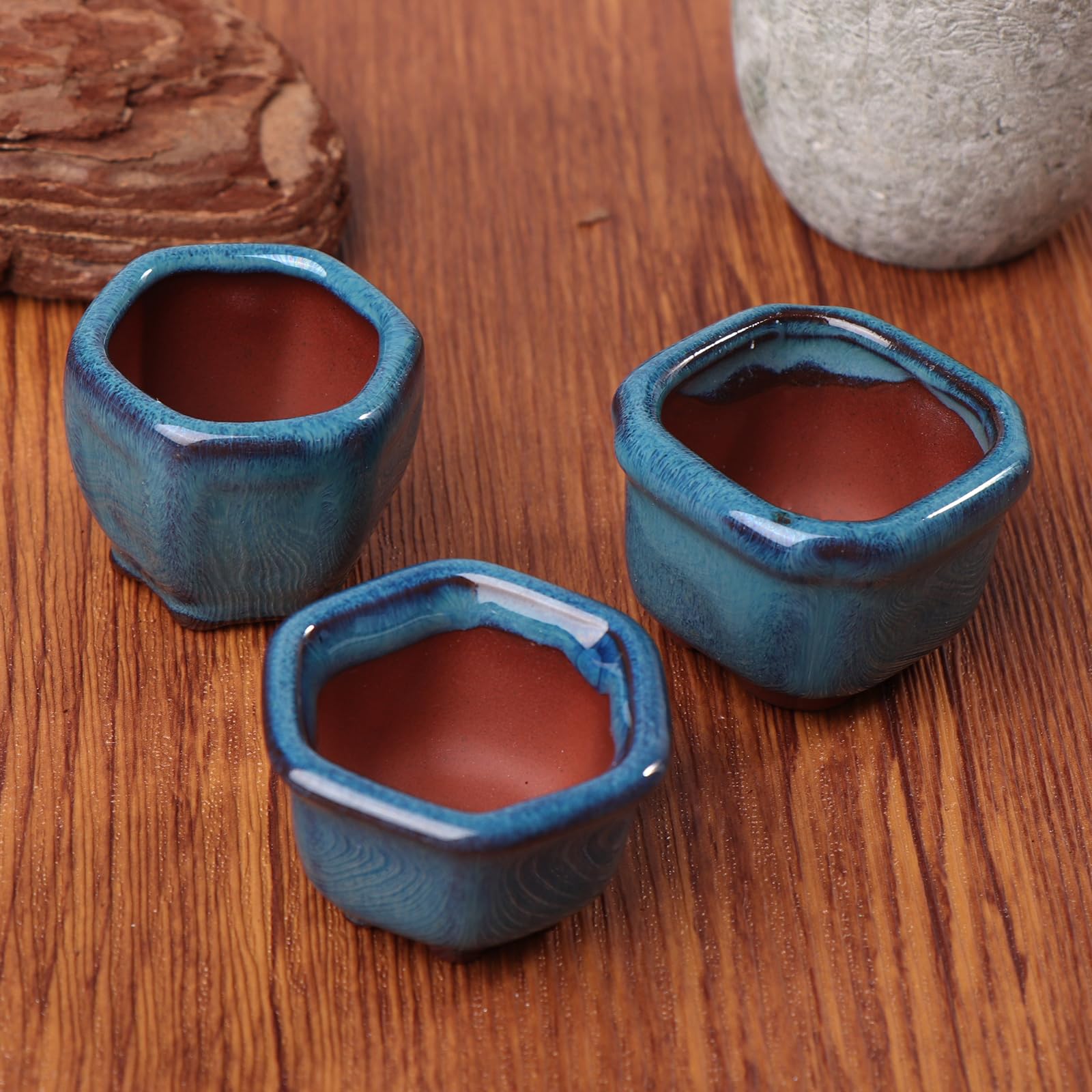 Mini Flowerpot with Holes for Garden Chinese Bonsai Flower Pot Purple Sand Craft